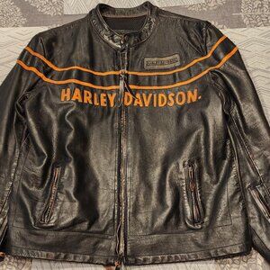 Harley Davidson Double Ton Slim Fit Leather Motorcycle Jacket